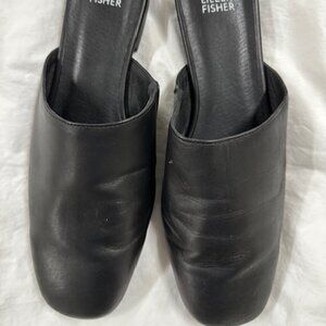 Eileen Fisher Scan Leather Mule - Size 10